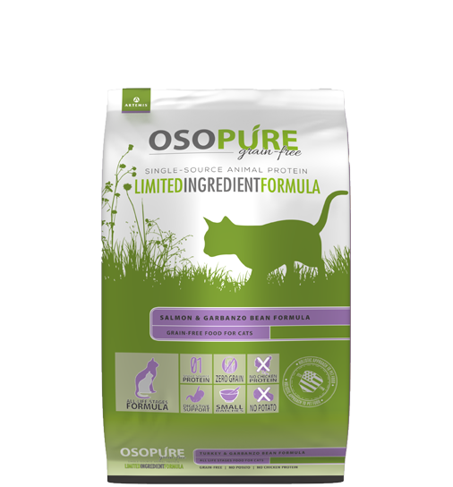 アーテミス オソピュア グレインフリー フィーライン サーモン＆ガルバンゾー 猫用